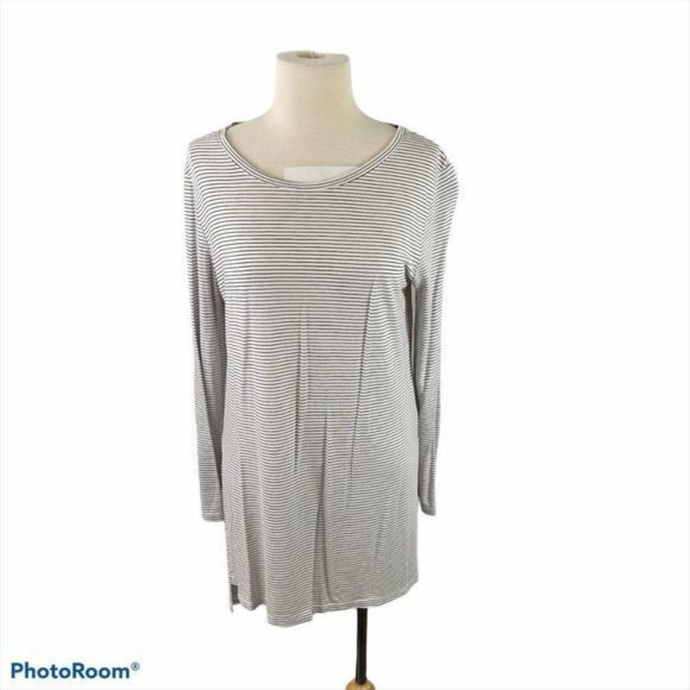 DEVOTED Luxury Apparel White‎ & Black Striped Tunic